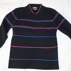 OSSI Vintage Women's Medium black wool blend sweater ski